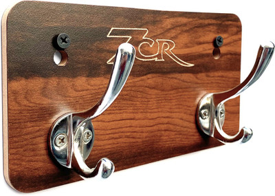 7CR Wood Key Holder(2 Hooks, Brown)
