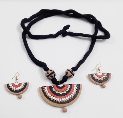 rayie collection Terracotta Black Jewellery Set(Pack of 1)