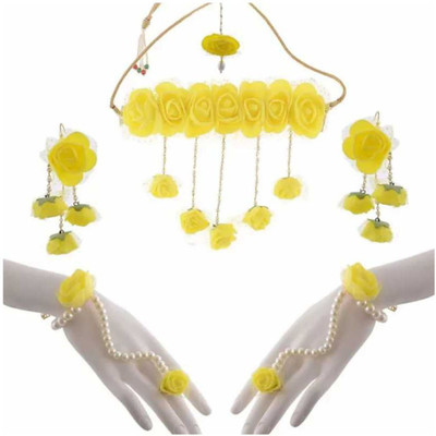 Ratson Fabric Yellow, White Jewellery Set(Pack of 1)