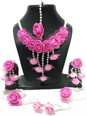 Ratson Fabric Pink Jewellery Set(Pack of 1)