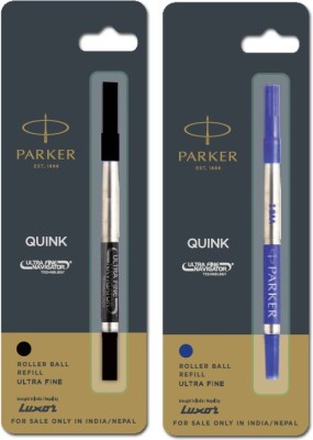 PARKER Ultra Fine Navigator Roller Pen Black 1 Blue 1 Refills Ball Pen Refill(Pack of 2, Ink Color - Black, Blue)