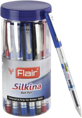 FLAIR Silkina Jar of Ball Pen(Pack of 25, Ink Color - Blue)