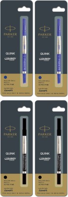 PARKER Ultra Fine Navigator Roller Pen Black 2 Blue 2 Refills Ball Pen Refill(Pack of 4, Black, Blue)