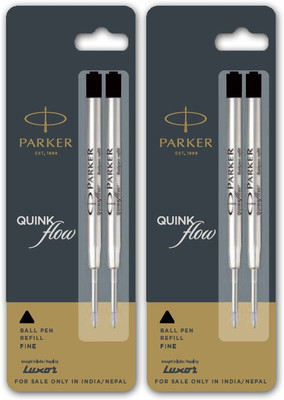PARKER Flow Combo 4 Refills Black Ball Pen Refill(Pack of 2, Ink Color - Black)