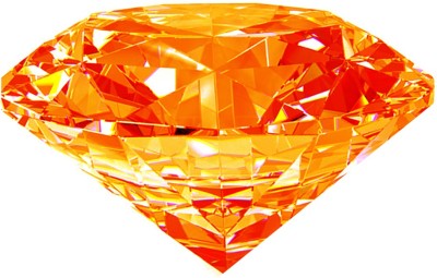 MAYA GEMS Best Quality Original Round Shape-Orange American Diamond Stone