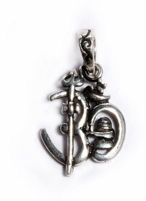 jsaj 925 Sterling Silver OM PENDENT LOCKET OM WITH TRISHUL OR SHIVLING Sterling Silver Sterling Silver Pendant