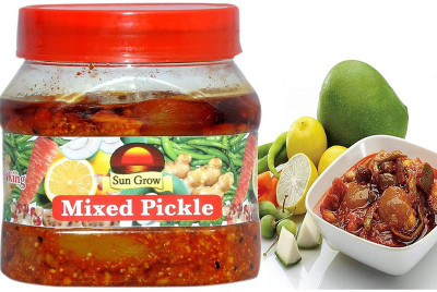 Sun Grow Organic Mother Made Homemade Punjabi Pachranga Super Mixed Pickle Msaledaar Flavour & Taste 500gm Mixed Pickle(500 g)