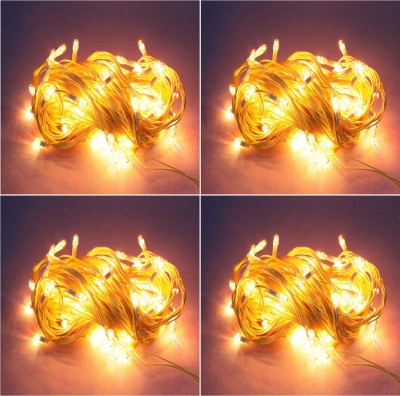 EmmEmm 26 LEDs 8.23 m Gold Steady String Rice Lights(Pack of 4)