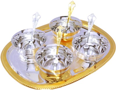 Ojas TRAY 4 BOWL 4 SPOON SET Tray, Bowl, Spoon Serving Set(Pack of 9)