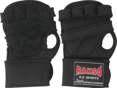 Rakso Shin Sports Gloves Gym & Fitness Gloves(Black)
