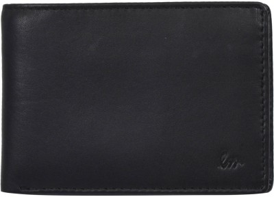 Leatherman Fashion Men Black Genuine Leather Wallet(4 Card Slots)