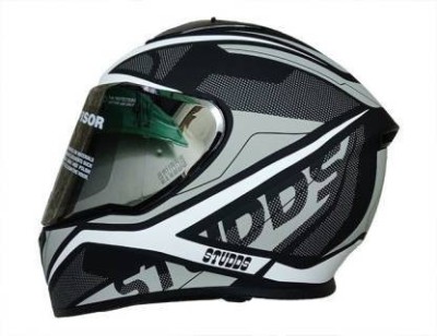 STUDDS Thunder d4 m.black/white Motorbike Helmet(matt black white)