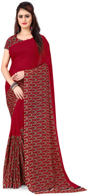 ANAND Printed Daily Wear Georgette Saree(Red)