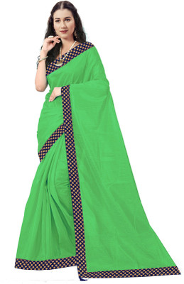 Divastri Solid/Plain Bollywood Art Silk Saree(Light Green)