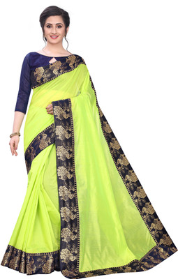 Go4Fashion Self Design Chanderi Cotton Blend, Chanderi Saree(Light Green)