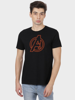 Free Authority Graphic Print Men Round Neck Black T-Shirt