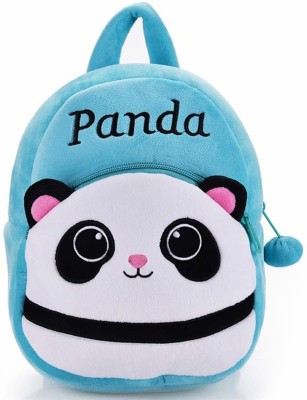 ARV Kids Panda Cartoon Soft Plush 10L School Backpacks Boys Girls (2-5 Years) School Bag(Light Blue, 10 L)