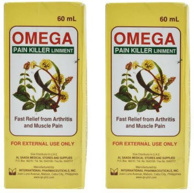 OMEGA Pain killer Liniment Oil 60ml [Pack of 2] Imported Liquid(2 x 30 ml)