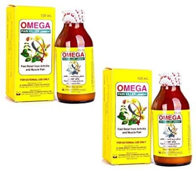 OMEGA Pain Killer Liniment Oil 120ml [Pack of 2] Imported Liquid(2 x 60 ml)