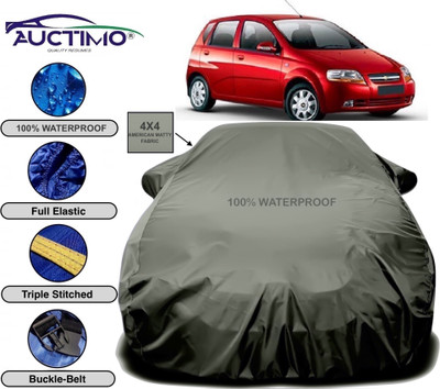 AUCTIMO Car Cover For Chevrolet Aveo Uva (With Mirror Pockets)(Green)