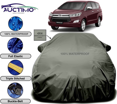 AUCTIMO Car Cover For Toyota Innova Crysta (With Mirror Pockets)(Grey)