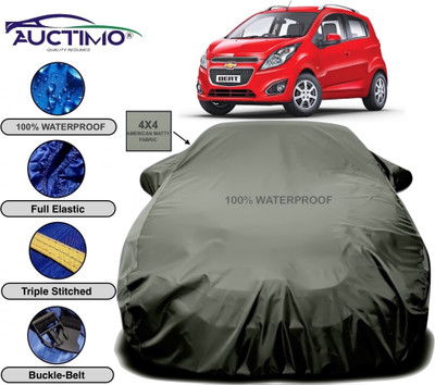 AUCTIMO Car Cover For Chevrolet Beat (With Mirror Pockets)(Green)