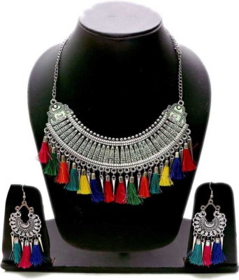 Crafts Haveli Alloy Silver Multicolor Jewellery Set(Pack of 1)