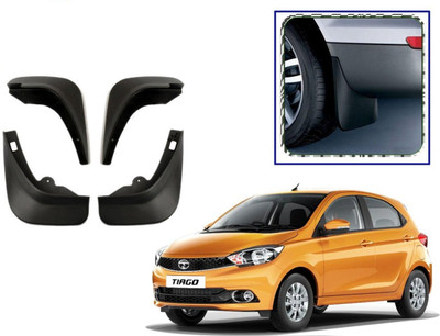 Grownshine Front Mud Guard, Rear Mud Guard For Tata Tiago 2017, 2018, 2019(Black)