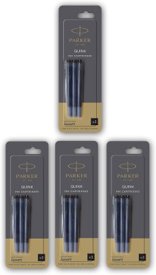 PARKER Quink Ink Cartridges Black 4 Ink Cartridge(Pack of 4, Ink Color - Black)