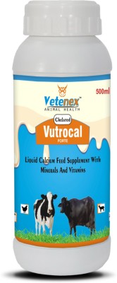 VETENEX Vutrocal Forte - Chelated Liquid Calcium Supplement for Cattle,Cow,Buffalo,Poultry,Goat,Pig and Farm Animals - 500 ML Pet Health Supplements(500 ml)