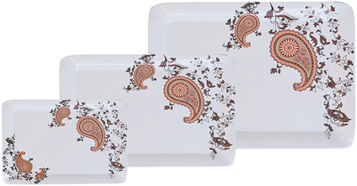 Yash Fashion melamine square serving tray set of 3 Tray(3 Tray)