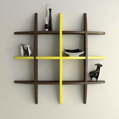 Annu Handicrafts Wooden Wall Shelf(Number of Shelves - 1, Yellow, Brown)