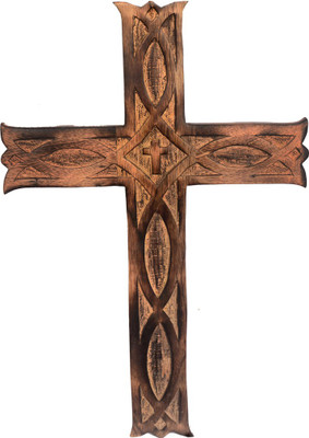 All About Wood Christian Cross For Home/Chruch (Mango Wood, Size: 18 x 12 Inches) Decorative Showpiece  -  45.5 cm(Wood, Brown)