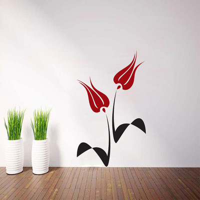 fuzzy 70 cm flowers Self Adhesive Sticker(Pack of 1)