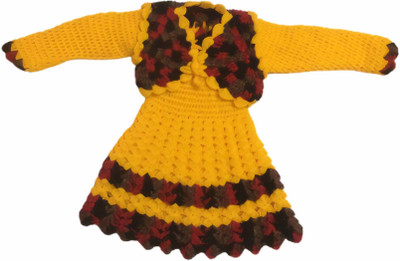 Cute Collection Striped High Neck Party Baby Girls Multicolor Sweater