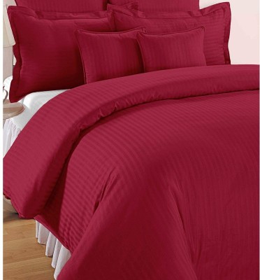 Koli Trading 500 TC Cotton Double Abstract Flat Bedsheet(Pack of 1, Red)