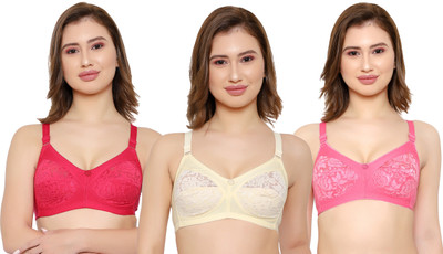 KYODO Women Full Coverage Non Padded Bra(Multicolor)