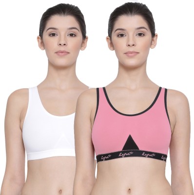 Lyra BRA - 531 Women Sports Non Padded Bra(White, Pink)