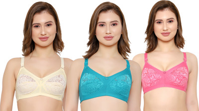 KYODO Women Full Coverage Non Padded Bra(Multicolor)