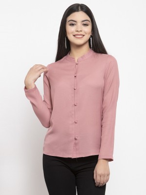 KASSUALLY Women Solid Casual Pink Shirt