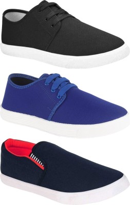 SKYMORE Lightweight Combo Pack Of 3 Trendy Sneakers Sneakers For Men(Blue, Black)
