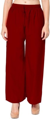 SarvSamarth Creation Relaxed Women Maroon Trousers