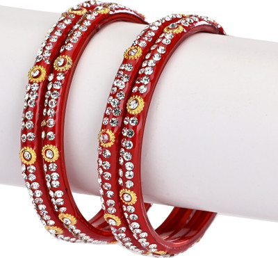 1st Time Glass Beads, Crystal Enamel Kada(Pack of 4)