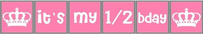 Hippity Hop It's My Half Birthday, 6 Month Birthday, Happy Birthday Banner Bunting Flag for Birthday Party Decoration - Pink Banner(3.5 ft, Pack of 1)