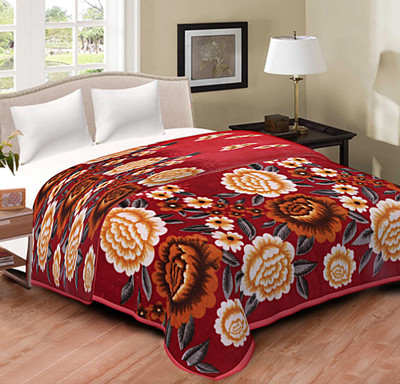 Deeksha Floral Double Mink Blanket for  Heavy Winter(Microfiber, Multicolor)