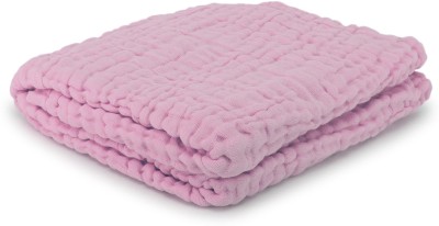 Kassy Pop Solid Crib Swaddling Baby Blanket for  AC Room(Cotton, Pink)