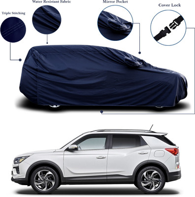 SEBONGO Car Cover For Mahindra XUV 500 (With Mirror Pockets)(Blue)