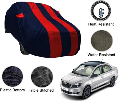 NIKS Car Cover For Skoda Rapid (With Mirror Pockets)(Blue, Red)