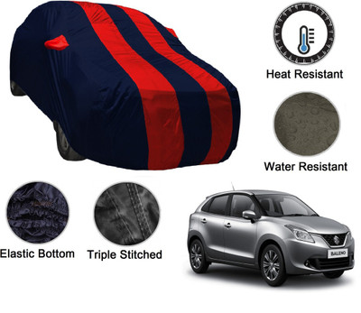 Auto Hub Car Cover For Maruti Suzuki Baleno, Glanza (With Mirror Pockets)(Black, Red)