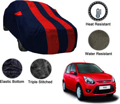 MOCKHE Car Cover For Ford Figo (With Mirror Pockets)(Blue, Red)